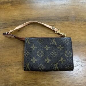 Monogram Canvas Wristlet Pouch - Brown/Tan